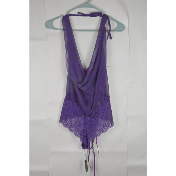 Avidlove Other - Women's Avidlove Purple Lace Halter Teddy Bodysuit One Size Intimates